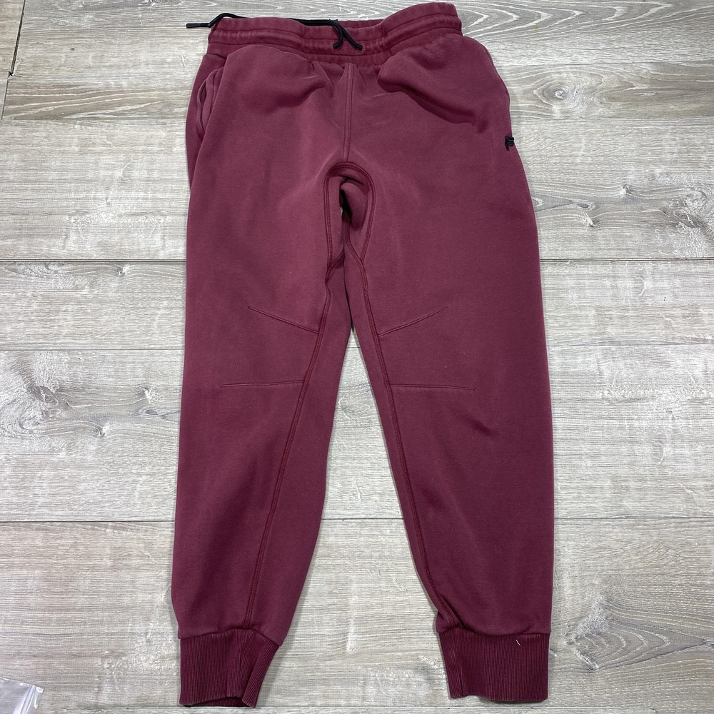 Fabletics Jogger‎ Pants Mens Large Red Fleece Sweatpants Drawstring Lounge
